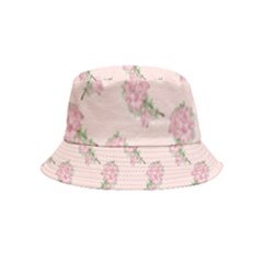 Flowers Bloom Blossom Pastel Pink Pattern Inside Out Bucket Hat (kids) by Jancukart