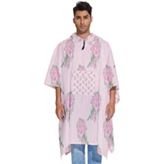 Flowers Bloom Blossom Pastel Pink Pattern Men s Hooded Rain Ponchos by Jancukart