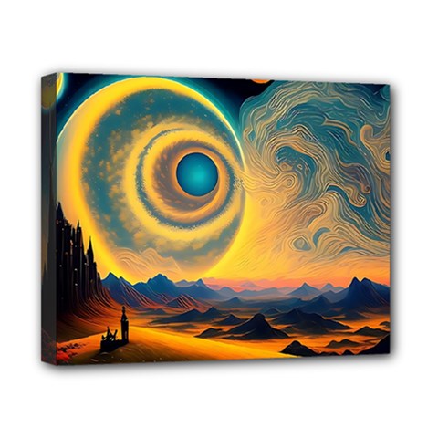 Ai Generated Surrealist Fantasy Dream Moon Space Canvas 10  X 8  (stretched) by Jancukart