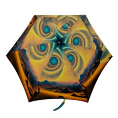 Ai Generated Surrealist Fantasy Dream Moon Space Mini Folding Umbrellas by Jancukart