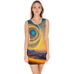 Ai Generated Surrealist Fantasy Dream Moon Space Bodycon Dress