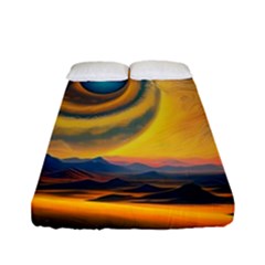 Ai Generated Surrealist Fantasy Dream Moon Space Fitted Sheet (full/ Double Size)