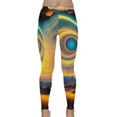 Ai Generated Surrealist Fantasy Dream Moon Space Classic Yoga Leggings