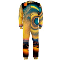 Ai Generated Surrealist Fantasy Dream Moon Space Onepiece Jumpsuit (men)