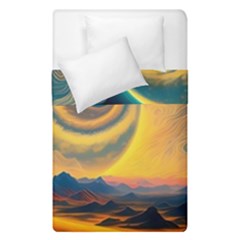 Ai Generated Surrealist Fantasy Dream Moon Space Duvet Cover Double Side (single Size) by Jancukart