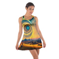 Ai Generated Surrealist Fantasy Dream Moon Space Cotton Racerback Dress