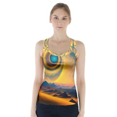 Ai Generated Surrealist Fantasy Dream Moon Space Racer Back Sports Top