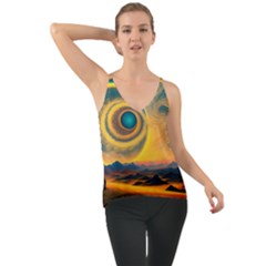 Ai Generated Surrealist Fantasy Dream Moon Space Chiffon Cami by Jancukart