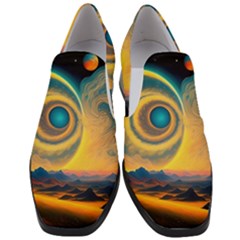 Ai Generated Surrealist Fantasy Dream Moon Space Women Slip On Heel Loafers