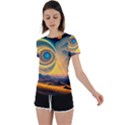 Ai Generated Surrealist Fantasy Dream Moon Space Back Circle Cutout Sports Tee View1