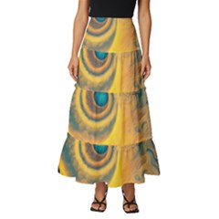 Ai Generated Surrealist Fantasy Dream Moon Space Tiered Ruffle Maxi Skirt by Jancukart