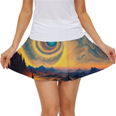 Ai Generated Surrealist Fantasy Dream Moon Space Women s Skort