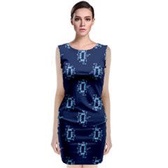 Background Microchips Graphic Beautiful Wallpaper Classic Sleeveless Midi Dress