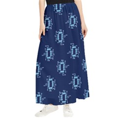 Background Microchips Graphic Beautiful Wallpaper Maxi Chiffon Skirt