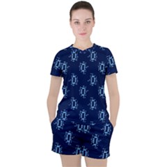 Background Microchips Graphic Beautiful Wallpaper Women s Tee And Shorts Set