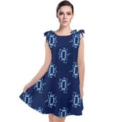 Background Microchips Graphic Beautiful Wallpaper Tie Up Tunic Dress