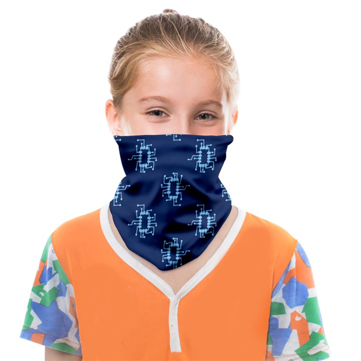 Background Microchips Graphic Beautiful Wallpaper Face Covering Bandana (Kids)