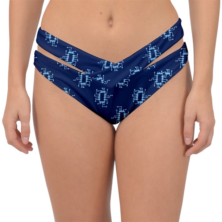 Background Microchips Graphic Beautiful Wallpaper Double Strap Halter Bikini Bottoms