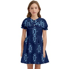 Background Microchips Graphic Beautiful Wallpaper Kids  Bow Tie Puff Sleeve Dress