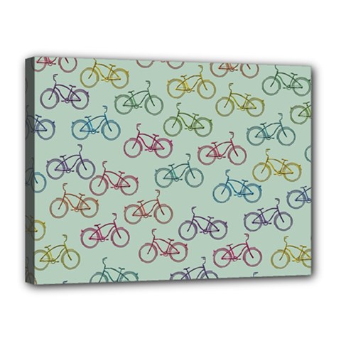 Bicycle Bikes Pattern Ride Wheel Cycle Icon Canvas 16  X 12  (stretched)