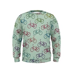 Bicycle Bikes Pattern Ride Wheel Cycle Icon Kids  Sweatshirt by Jancukart