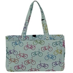 Bicycle Bikes Pattern Ride Wheel Cycle Icon Canvas Work Bag by Jancukart