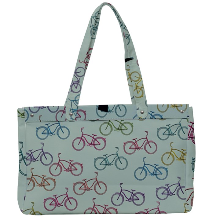 Bicycle Bikes Pattern Ride Wheel Cycle Icon Canvas Work Bag