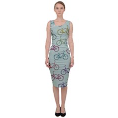 Bicycle Bikes Pattern Ride Wheel Cycle Icon Sleeveless Pencil Dress by Jancukart