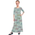 Bicycle Bikes Pattern Ride Wheel Cycle Icon Kids  Quarter Sleeve Maxi Dress View1