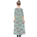 Bicycle Bikes Pattern Ride Wheel Cycle Icon Kids  Quarter Sleeve Maxi Dress View2