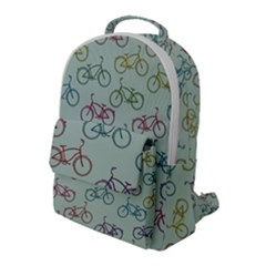 Bicycle Bikes Pattern Ride Wheel Cycle Icon Flap Pocket Backpack (large)