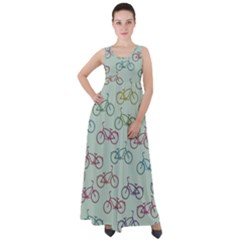 Bicycle Bikes Pattern Ride Wheel Cycle Icon Empire Waist Velour Maxi Dress by Jancukart