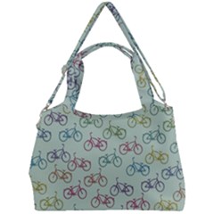 Bicycle Bikes Pattern Ride Wheel Cycle Icon Double Compartment Shoulder Bag by Jancukart