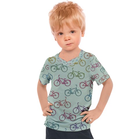 Bicycle Bikes Pattern Ride Wheel Cycle Icon Kids  Sports Tee by Jancukart