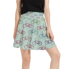 Bicycle Bikes Pattern Ride Wheel Cycle Icon Waistband Skirt by Jancukart