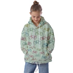 Bicycle Bikes Pattern Ride Wheel Cycle Icon Kids  Oversized Hoodie by Jancukart