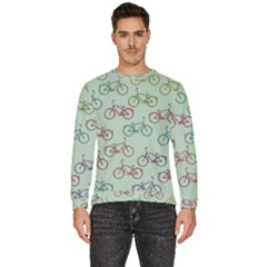 Bicycle Bikes Pattern Ride Wheel Cycle Icon Men s Fleece Sweatshirt