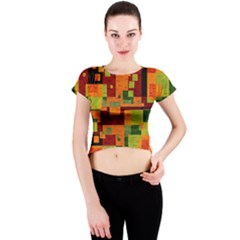 Background Graphic Beautiful Wallpaper Crew Neck Crop Top