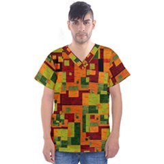 Background Graphic Beautiful Wallpaper Men s V-neck Scrub Top