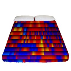 Geometric Pattern Colorful Fluorescent Background Fitted Sheet (queen Size)