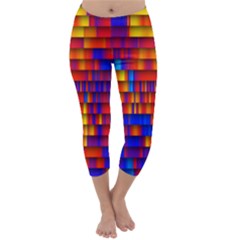 Geometric Pattern Colorful Fluorescent Background Capri Winter Leggings 