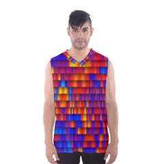 Geometric Pattern Colorful Fluorescent Background Men s Basketball Tank Top