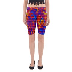 Geometric Pattern Colorful Fluorescent Background Yoga Cropped Leggings