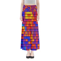 Geometric Pattern Colorful Fluorescent Background Full Length Maxi Skirt