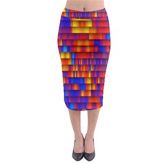 Geometric Pattern Colorful Fluorescent Background Midi Pencil Skirt