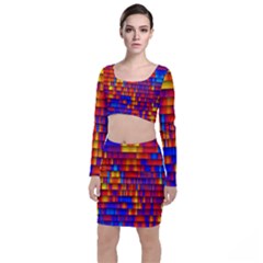 Geometric Pattern Colorful Fluorescent Background Top And Skirt Sets by Jancukart