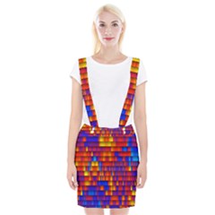 Geometric Pattern Colorful Fluorescent Background Braces Suspender Skirt