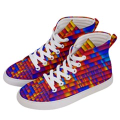 Geometric Pattern Colorful Fluorescent Background Men s Hi-top Skate Sneakers