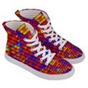 Geometric Pattern Colorful Fluorescent Background Men s Hi-Top Skate Sneakers View3