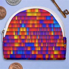 Geometric Pattern Colorful Fluorescent Background Horseshoe Style Canvas Pouch by Jancukart